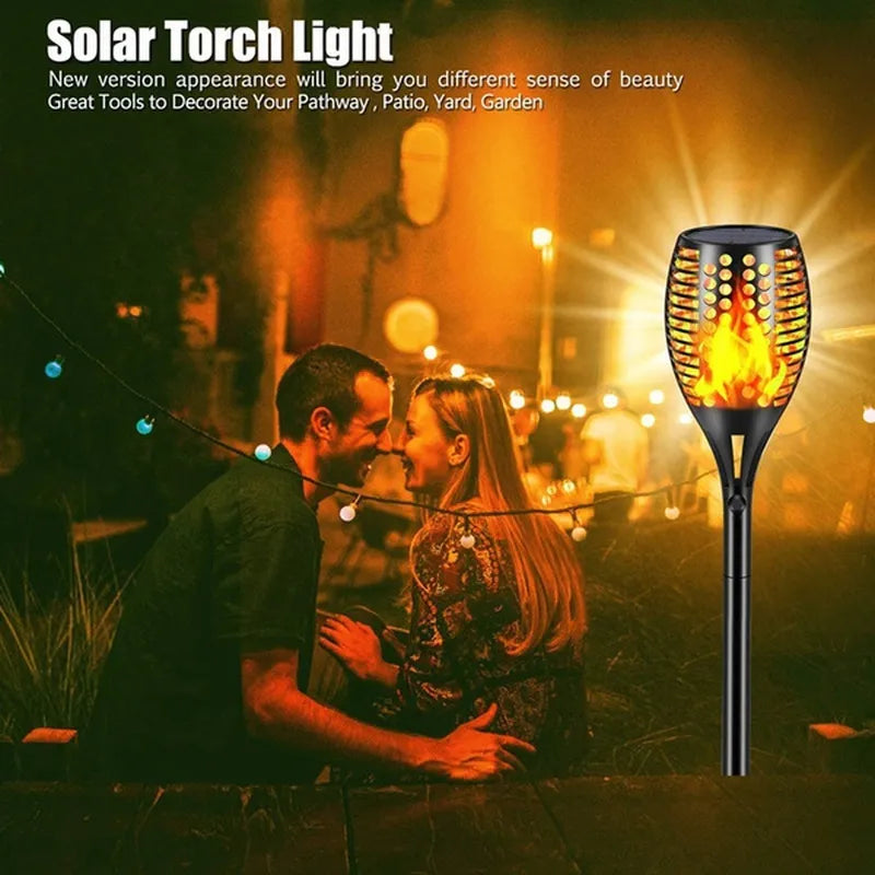 1/2/4/6/8/10Pcs Solar Flame Torch Lights Flickering Light Waterproof Garden Decoration Outdoor Lawn Path Yard Patio Floor Lamps