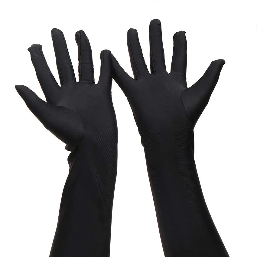 1 Pair Long Finger Elbow Sun Protection Gloves Opera Evening Party Prom Costume Fashion Gloves Black Red White