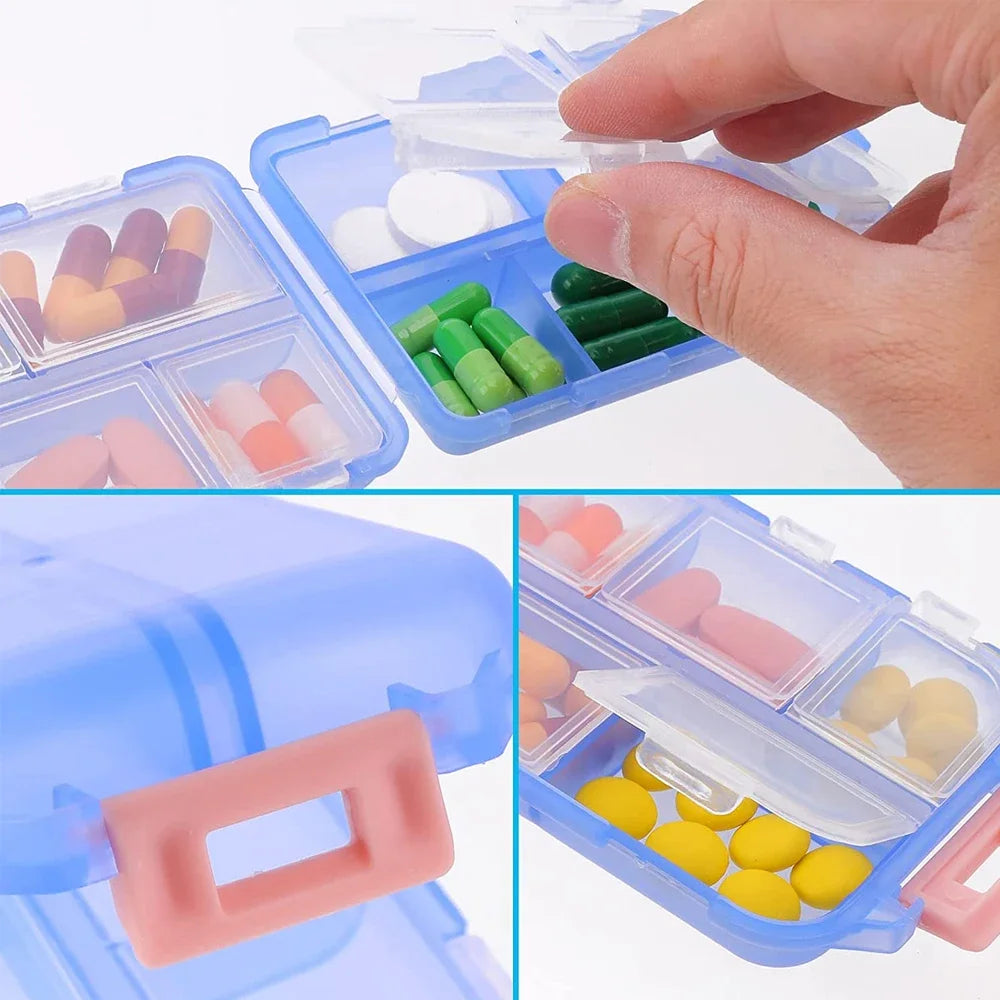 10 Grids Small Pill Cases Organizer Box Weekly Travel Pill Organizer Portable Pocket Pill Case Holder Plastic Container Box