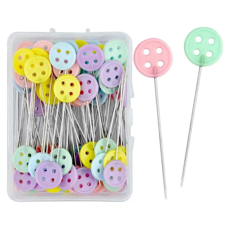 100/50Pcs Dressmaking Pins Sewing Embroidery Patchwork Tools Positioning  Needle Fixed Metal Button Pins DIY Sewing Accessories