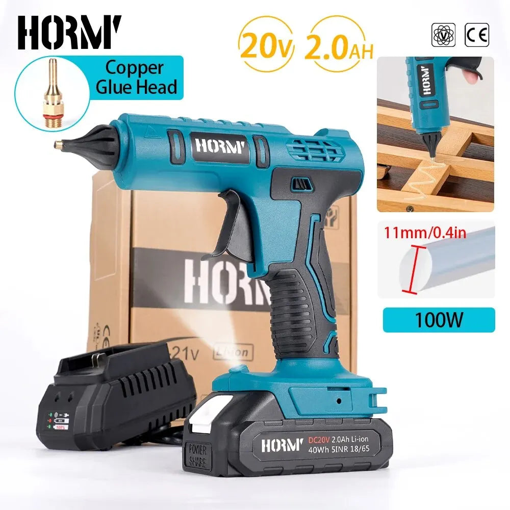 100W Cordless Electric Hot Melt Glue Gun for Makita 18V Battery 11mm Glue Stick Hot Melt Welding Hot Air Gun for Home Crafts DIY