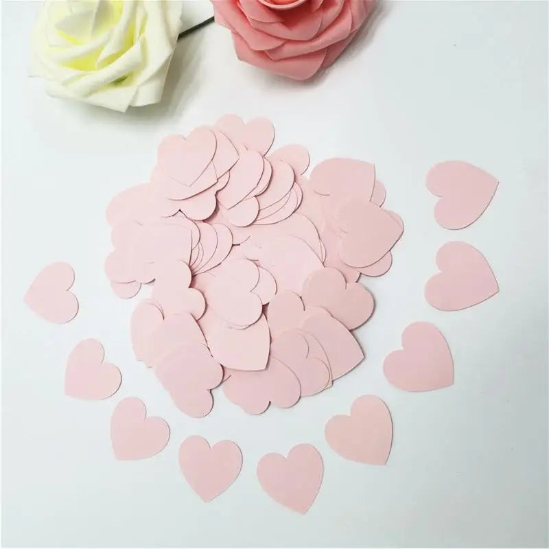 100pcs Glittler Rose Gold 3cm Heart Paper Confetti Wedding Card Paper Confettis Birthday Party Supplies Baby Shower Decor