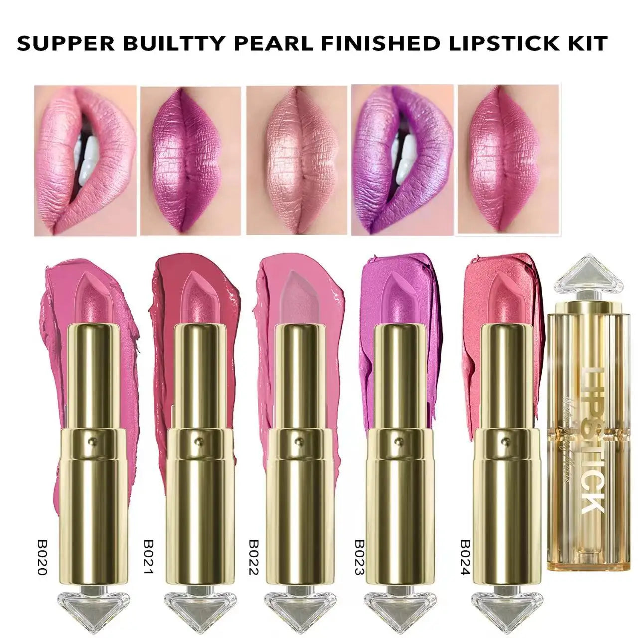 12 Colors Magic Pink Glitter Lipstick Matte Gliter Shimmer Super Finish Matte Velvet Waterproof Glitter Lipsticks