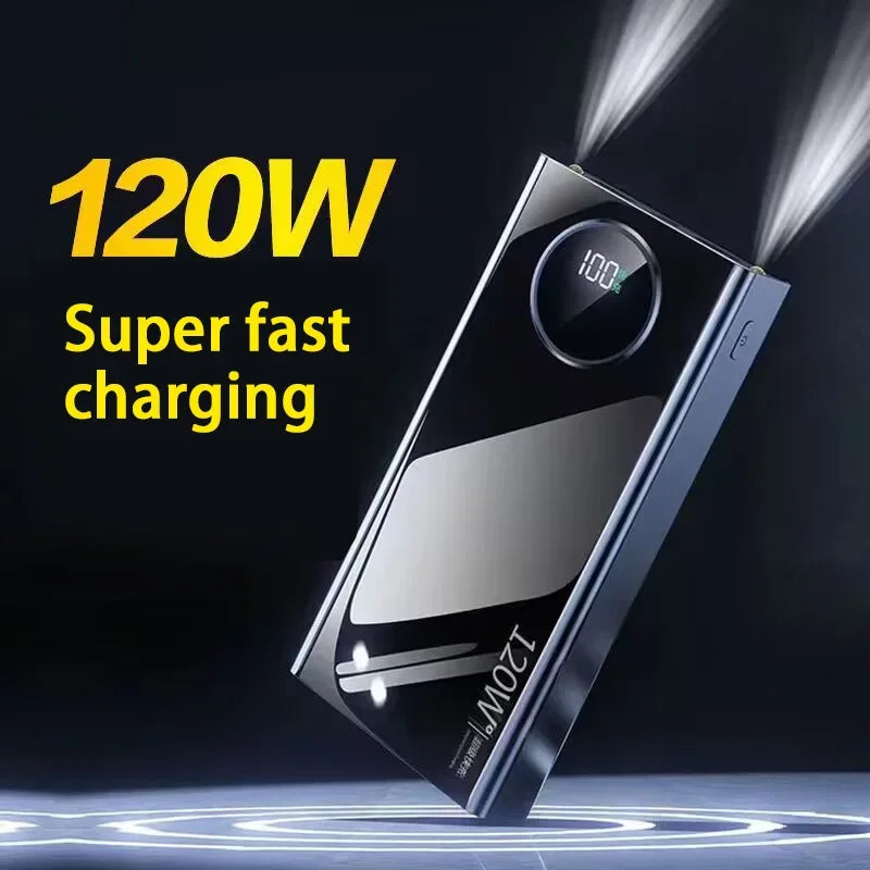 120W Power BankSuper Fast Charging 50000mah Ultralarge Capacity For Mobile Power External Battery For Iphone Xiaomi Samsung