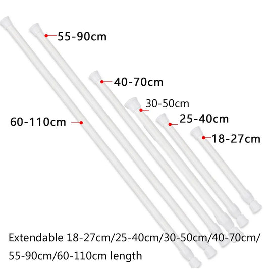 18-110cm Multifunctional Spring Loaded Extendable Rod Adjustable Curtain Telescopic Pole Household Hanging Rods Bathroom Product