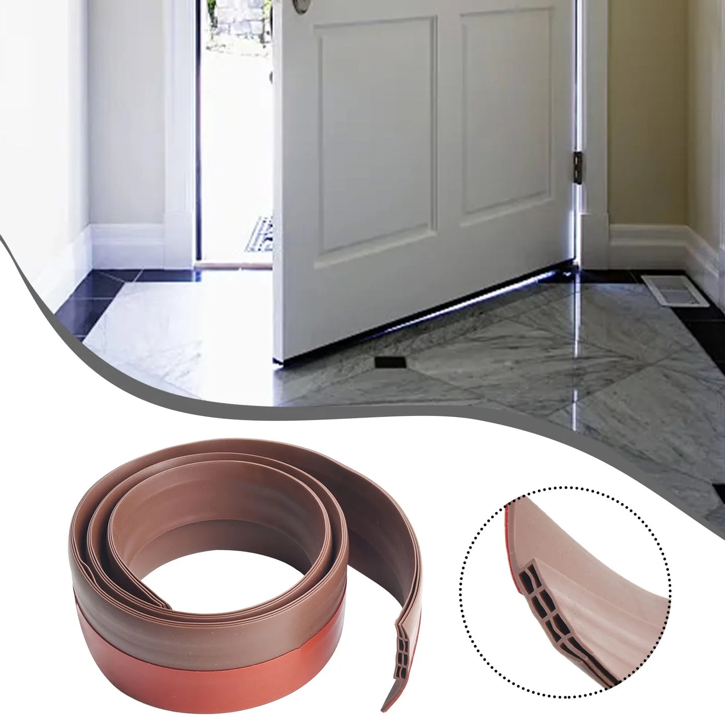 1M Waterproof Seal Strip Windbreak Stopper Door Bottom Guard Door Draft Excluder Strip Self Adhesive Tape Bottom Strip