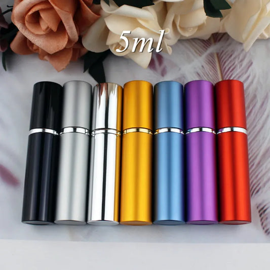 1PC 5ml 10ml Portable Mini Perfume Glass Bottle Travel Aluminum Spray Atomizer Empty Metal Parfume Atomiser Sprayer