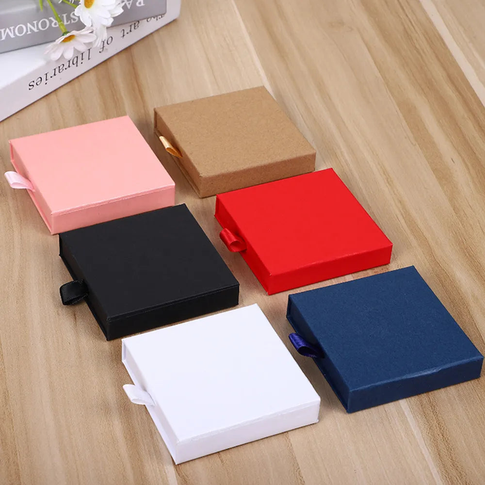 1Pc Thick Kraft Paper Drawer Jewelry Box Greeting Card for Necklace Bracelet Ring Gift Display Case Packaging Boxes Cardboard