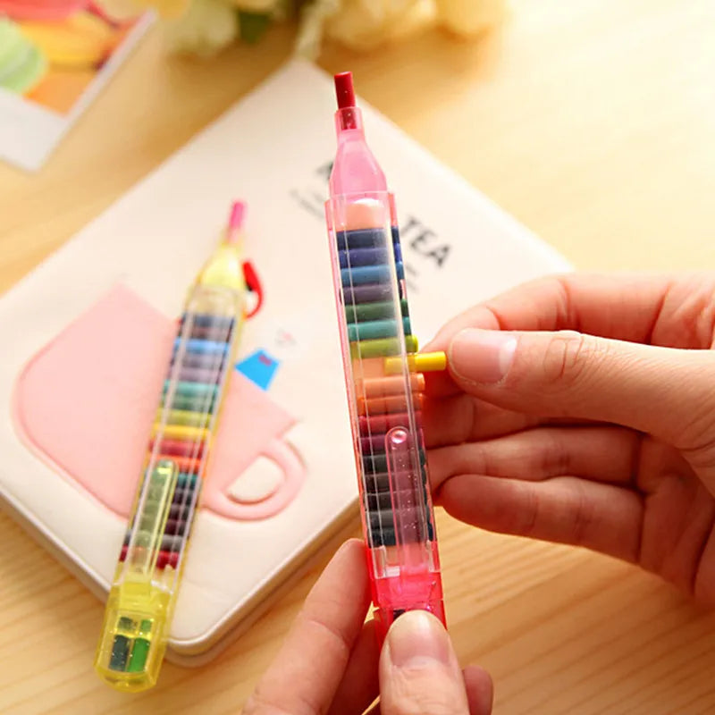 1pc 20 Colors Children's Colored Crayons Set Painting Graffiti Pen Oil Pastel Kindergarten Art DIY Color Pencils Stationery Gift