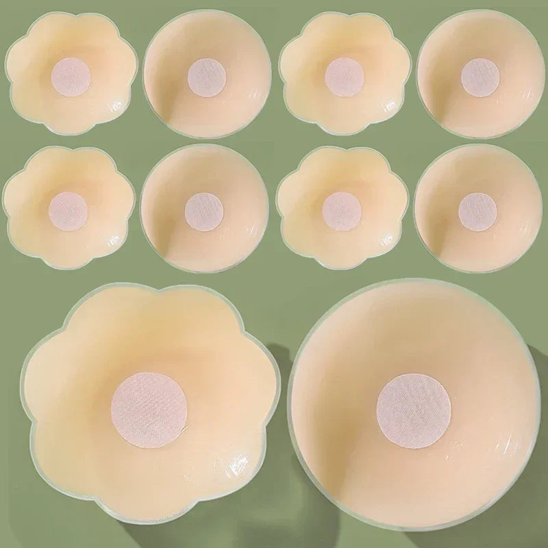 2-10PCS Invisible Self Adhesive Chest Paste Reusable Sticker Breast Petal Strapless Lift Up Bra Pad Silicone Petal Nipple Cover