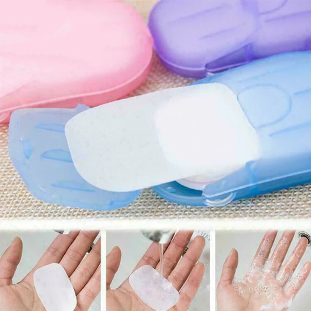 20/60/100PCS Bathroom Disposable Soap Paper Convenient Travel Soap Paper Washing Hand Bath Clean Scented Mini Paper Slice Soap