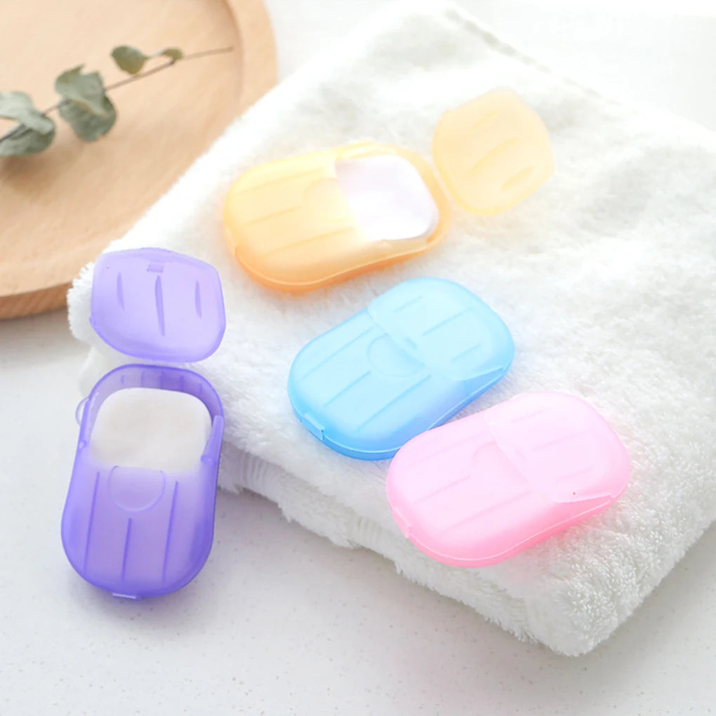 20/60/100PCS Bathroom Disposable Soap Paper Convenient Travel Soap Paper Washing Hand Bath Clean Scented Mini Paper Slice Soap