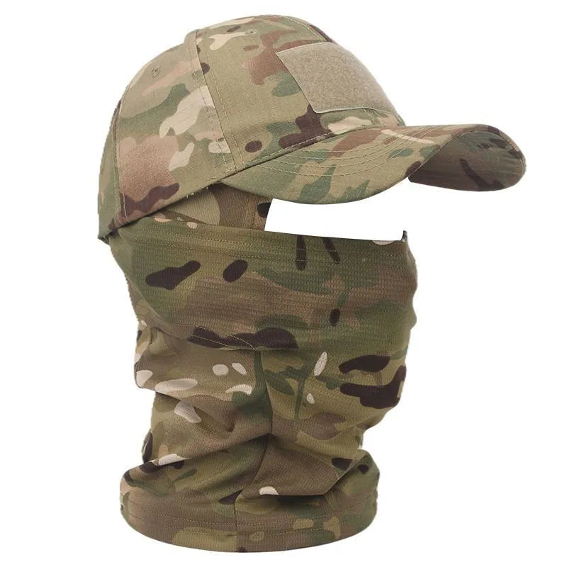 2022 Military Hood Tactical Army Baseball Caps for Men Women Summer Snapback Sun Hats Outdoor Camouflage Balaclava Half Ski Mask