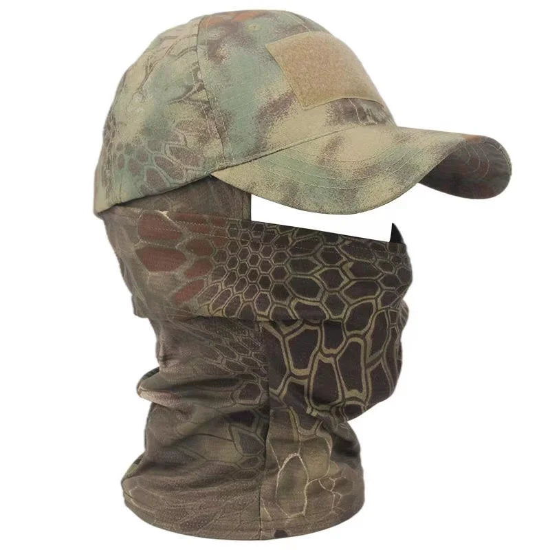 2022 Military Hood Tactical Army Baseball Caps for Men Women Summer Snapback Sun Hats Outdoor Camouflage Balaclava Half Ski Mask