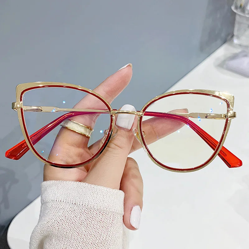 2023 Anti-blue Light Women Cat Eye Eyeglasses Frame Brand Designer Oversized Optical Glasses Frames Clear Glasses