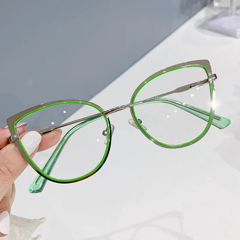 2023 Anti-blue Light Women Cat Eye Eyeglasses Frame Brand Designer Oversized Optical Glasses Frames Clear Glasses