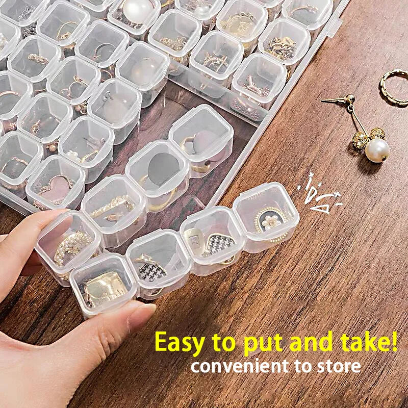 26/28/56 Grids Transparent Organizer Box Plastic Square Adjustable Organizers Storage Boxes For Home Makeup Jewelry Accessories