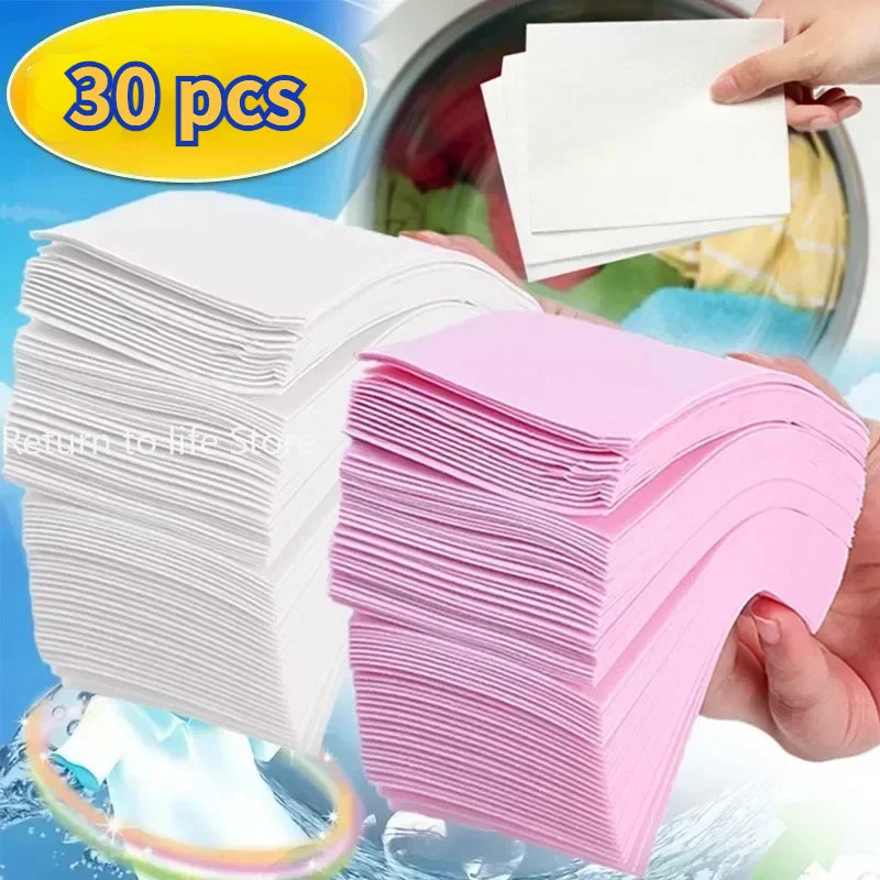 30pcs Laundry Tablets Concentrated Washing Powder Laundry Soap Washing Machine Clothing Strong Cleaning Sheets Detergent