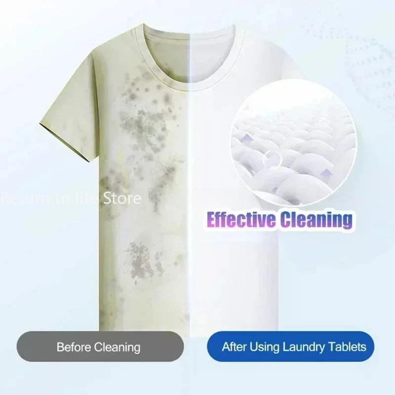 30pcs Laundry Tablets Concentrated Washing Powder Laundry Soap Washing Machine Clothing Strong Cleaning Sheets Detergent