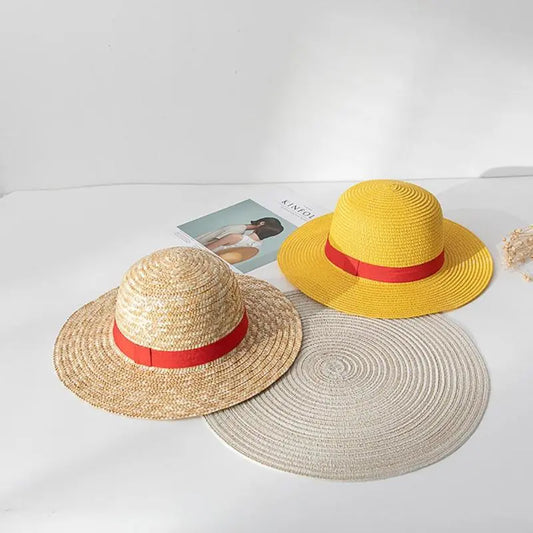 31/35cm Luffy Straw Hat Cosplay Animation Performance Kids Adults Luffy Straw Cap Summer Sun Hat Accessories Anime Caps