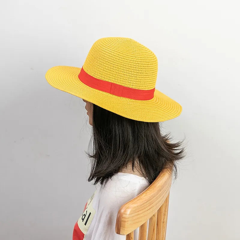 31/35cm Luffy Straw Hat Cosplay Animation Performance Kids Adults Luffy Straw Cap Summer Sun Hat Accessories Anime Caps