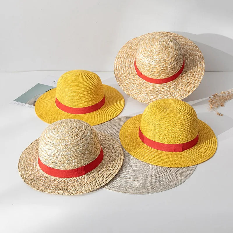 31/35cm Luffy Straw Hat Cosplay Animation Performance Kids Adults Luffy Straw Cap Summer Sun Hat Accessories Anime Caps