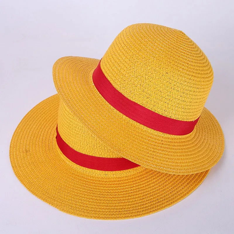 31/35cm Luffy Straw Hat Cosplay Animation Performance Kids Adults Luffy Straw Cap Summer Sun Hat Accessories Anime Caps