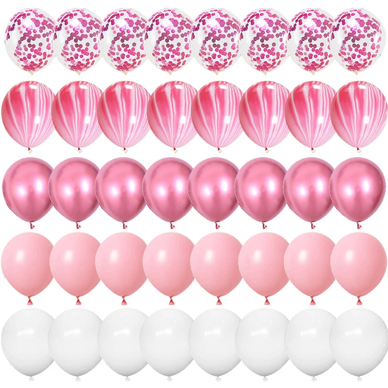 40pcs 12inch Rose Gold Confetti Latex Balloons Happy Birthday Party Decorations Kids Adult Boy Girl Baby Shower Wedding Supplies