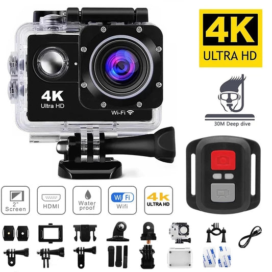 4K Action Camera 1080P/30FPS WiFi 2.0&quot; 170D Underwater Waterproof Helmet Video Recording Camera Sports Cameras Outdoor Mini Cam