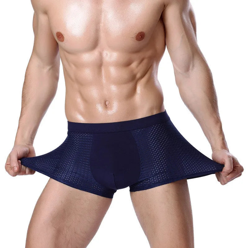 4pcs/Lot Men's Panties Male Underpants Man Pack Shorts Boxers Underwear Slip Homme Calzoncillos Bamboo Hole Large Size 5XL6XL7XL