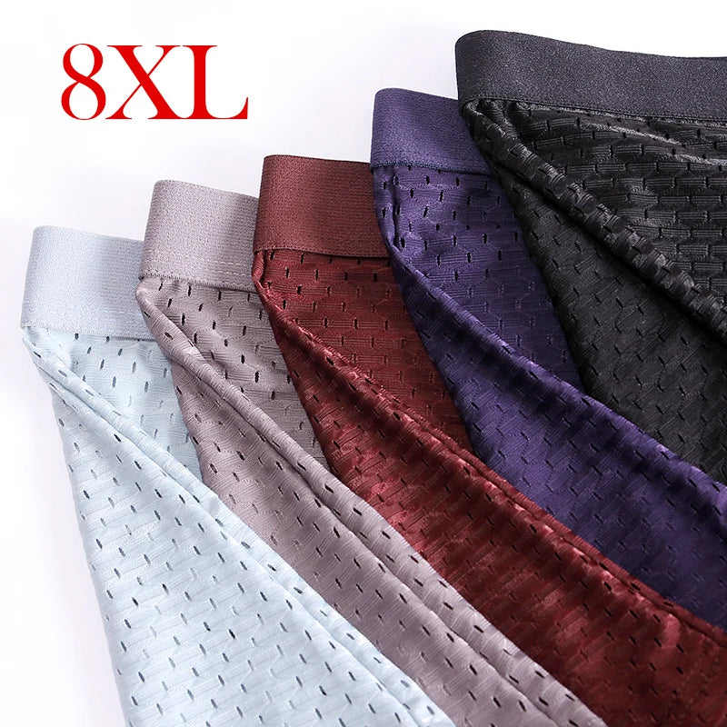 4pcs/lot Bamboo Fiber Men's Boxer Pantie Underpant plus size XXXXL large size shorts breathable underwear 5XL 6XL 7XL 8XL