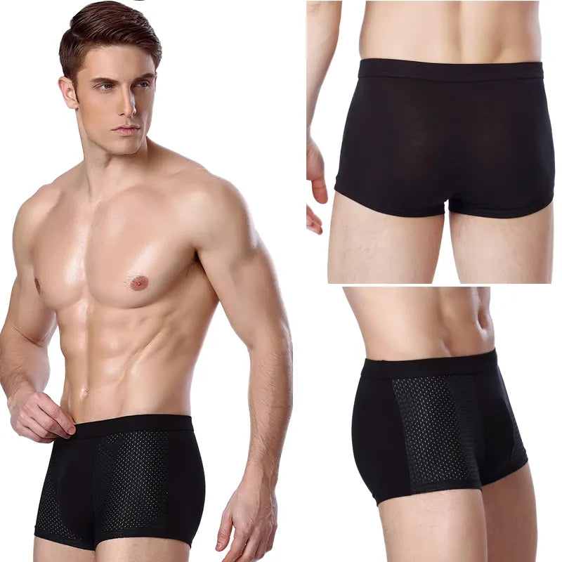 4pcs/lot Bamboo Fiber Men's Boxer Pantie Underpant plus size XXXXL large size shorts breathable underwear 5XL 6XL 7XL 8XL