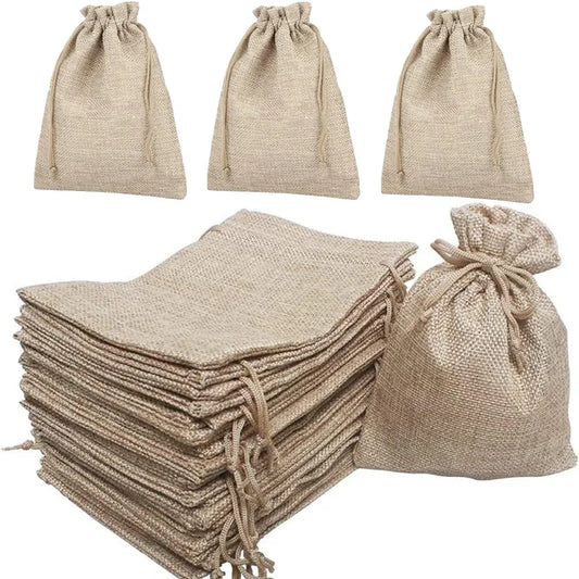 5/10Pcs Burlap Gift Bags with Drawstring Jute Bags Linen Sacks Storage Bags Burlap Bag for Wedding Favors Party Jewelry Pouches