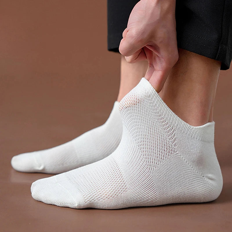 5 Pairs Men Cotton Short Sock Crew Ankle High Quality Breathable Summer Women Compression Casual Soft Solid Color Socks for Male