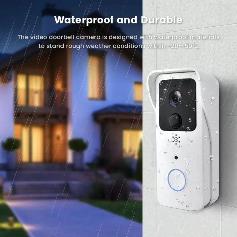 5G 2.4G WiFi Video Doorbell 1080P Tuya Smart Outdoor Wireless Intercom Waterproof Wireless Camera with AC/DC Power Supply