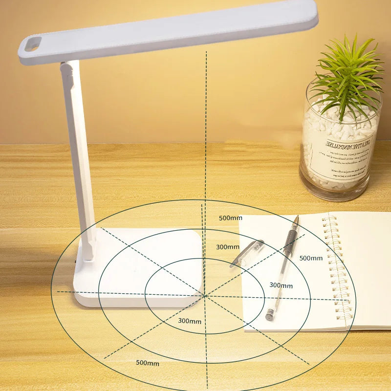 6000mAh Chargeable LED Table Lamp USB 3 Color Stepless Dimmable Desk Lamp Touch Foldable Eye Protection Reading Night Light