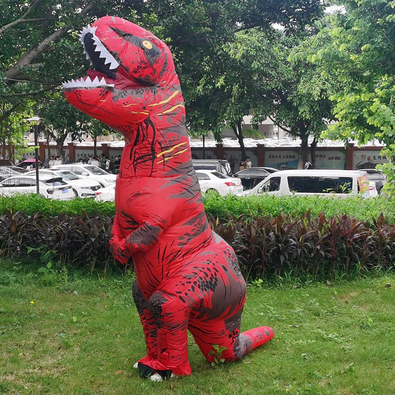 Adult Kids T-Rex Inflatable Dinosaur Costumes Suit Dress Anime Party Cosplay Carnival Halloween Costume For Man Woman