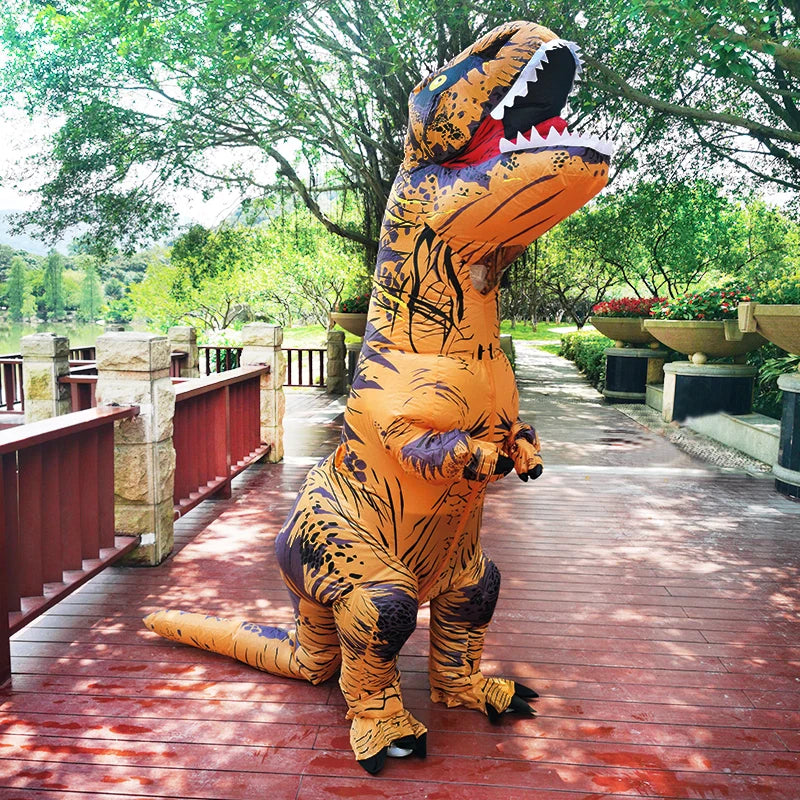 Adult Kids T-Rex Inflatable Dinosaur Costumes Suit Dress Anime Party Cosplay Carnival Halloween Costume For Man Woman