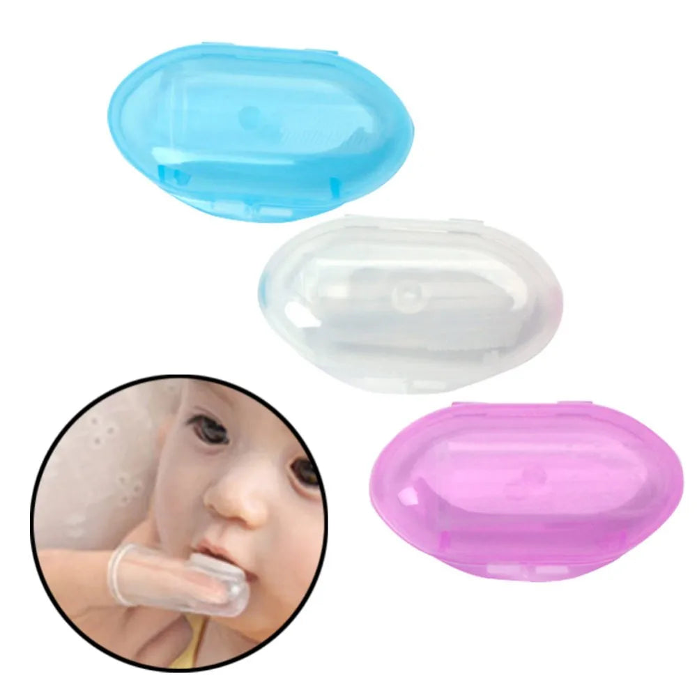 Baby Toothbrush Dental Care Kids Silicone Clear Finger Brush Teether Massage Soft With Box Infant Boys Girls Teething Cleaner