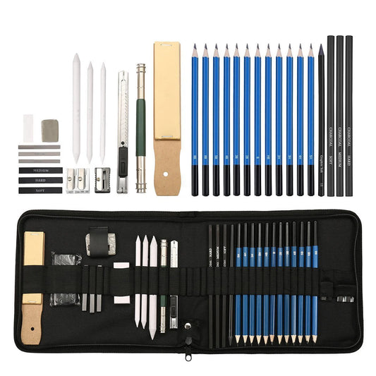 Bview Art Professional 32pcs Artist Sketching Pencil Set Sketch And Drawing Pencils Art Set