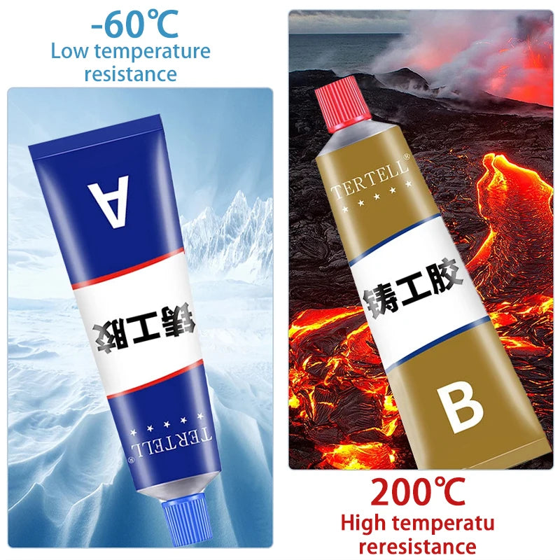 Cold Welding Glue Metal Repair Adhesive Heat Resistance AB Sealant High Strength Magic Plastic Repair Casting Adhesive Agent