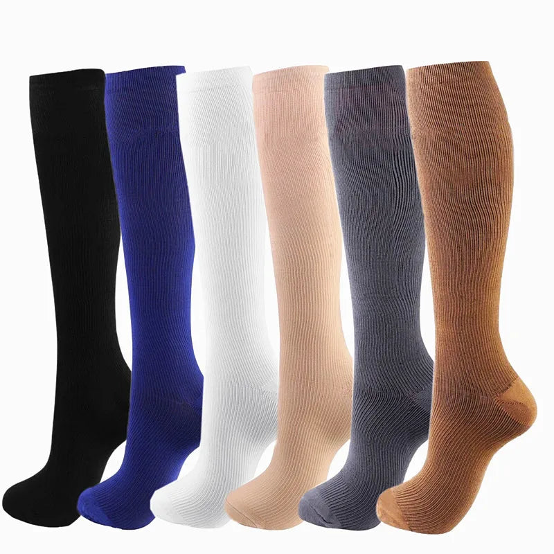 Compression Stockings Men Women 20-30 MmHg Nursing Cycling Socks Blood Circulation Promotion Slimming Compression Socks