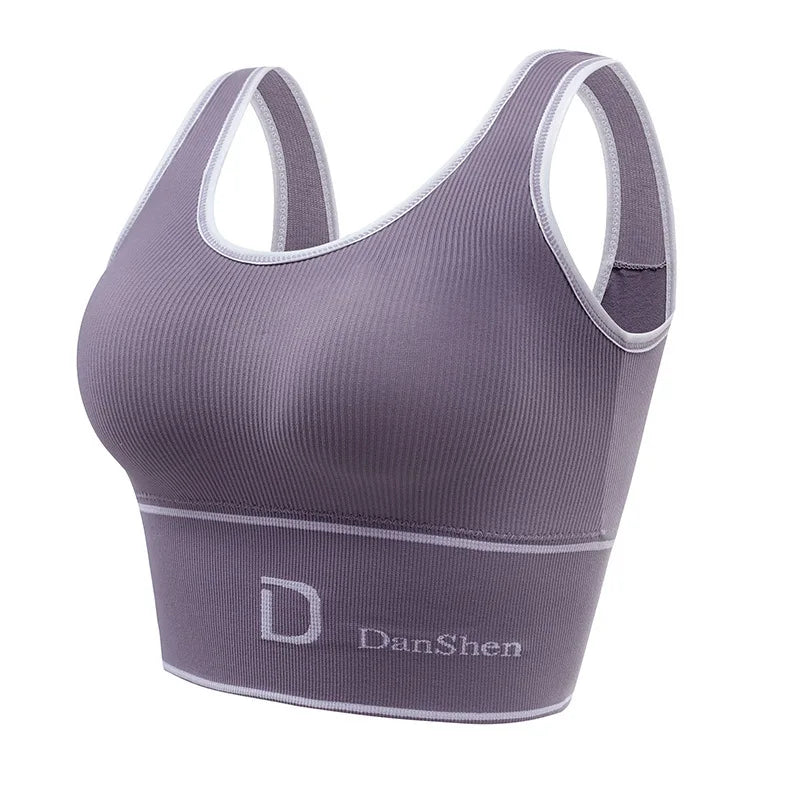 D-Shaped Women's Seamless Deep U-Shaped Back-Shaping Tube Top Yoga Sports Bra Without Steel Ring All-Match Base