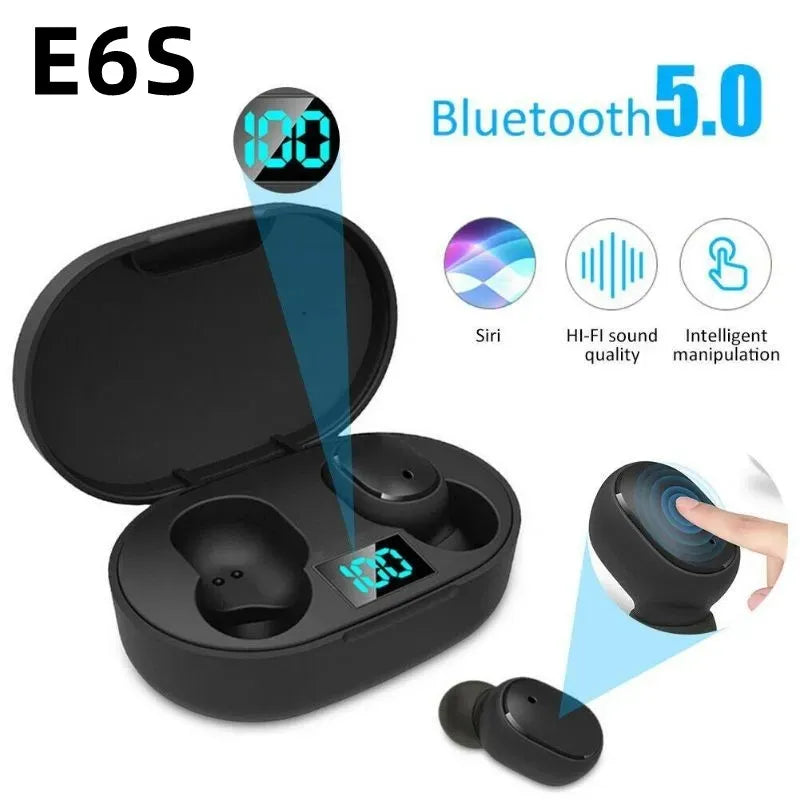 E6S TWS Bluetooth Earphones Wireless bluetooth headset Noise Cancelling Headsets With Microphone Headphones For Xiaomi Samsung