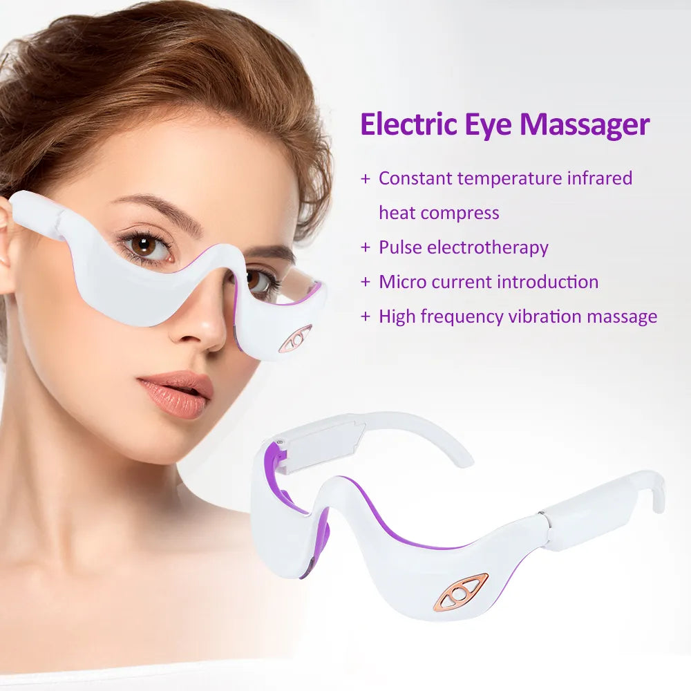 EMS Micro Current Pulse Eye Massager Heating Therapy Eye Beauty Device Relieves Eye Fatigue Fades Dark Circle Anti Wrinkle