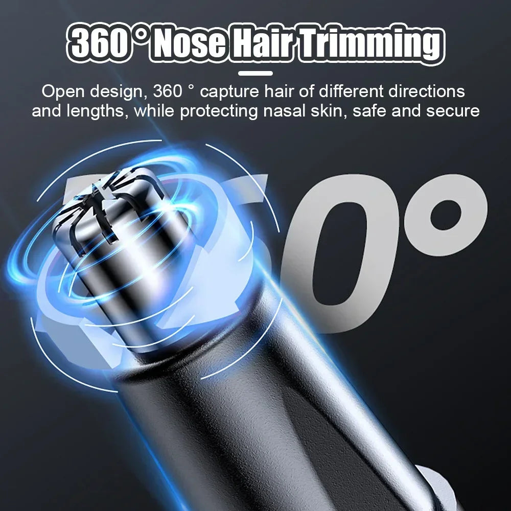 Electric Nose Hair Clipper Rechargeable Multi-kinetic Shaving Two-in-one Unisex Fully Automatic Washable Shaving Nose Trimmer