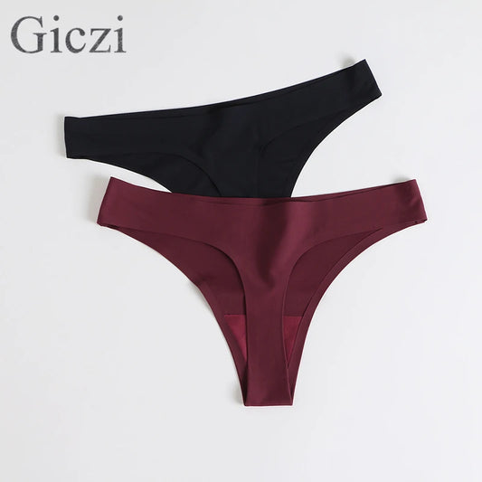 Giczi Seamless Female Thongs Women's Panties Hot Sale Solid Underwear Sports G-String Cozy Lingerie Sexy Underpants Tanga T-Back