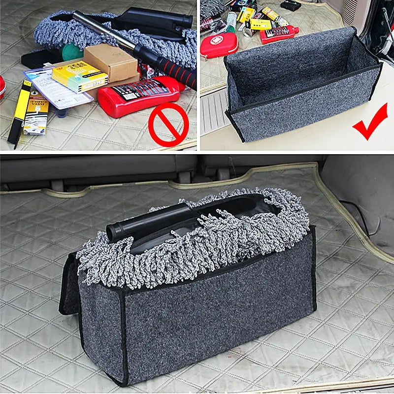 Gray Car Organizer Bag Car Trunk Organizer Anti Slip Compartment Boot Storage Organizer Tool Car Storage Bag Organizer for Trunk