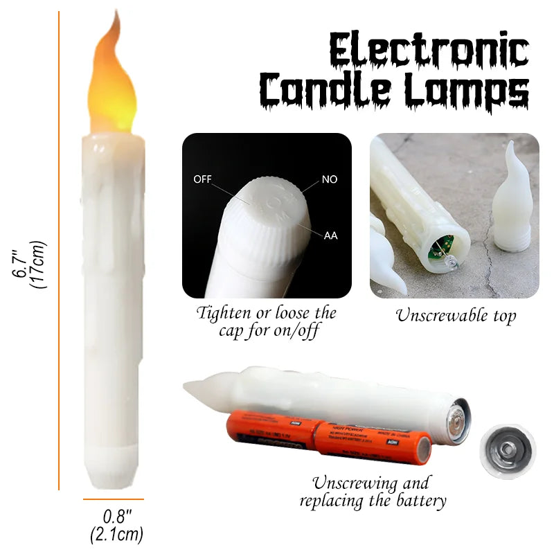 Halloween LED Floating Candles Magic Wand Remote Hanging Operated Potter Harries Battery Floating Candles Warm Light Decoration