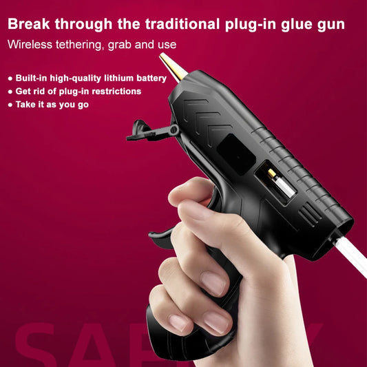 Household Lithium Electrothermal Glue Gun with 7mm Glue Sticks Industrial Guns Heat Temperature Thermo Electric Repair Tool